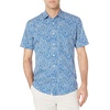 Amazon Essentials Men’s Regular-Fit Short-Sleeve Poplin Shirt, Collared, Washed(Navy  Floral)