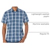 Amazon Essentials Men’s Regular-Fit Short-Sleeve Poplin Shirt, Collared, Washed(Navy  Medium Plaid)