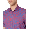 Amazon Essentials Men’s Regular-Fit Short-Sleeve Poplin Shirt, Collared, Washed(Red/Blue  Floral)
