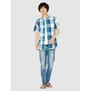 Amazon Essentials Men’s Regular-Fit Short-Sleeve Poplin Shirt, Collared, Washed(Teal Blue/Navy  Large Plaid)