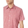 Amazon Essentials Men’s Regular-Fit Short-Sleeve Poplin Shirt, Collared, Washed(Washed Red  Roses)