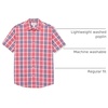 Amazon Essentials Men’s Regular-Fit Short-Sleeve Poplin Shirt, Collared, Washed(Washed Red  Windowpane)