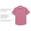 Amazon Essentials Men’s Regular-Fit Short-Sleeve Poplin Shirt, Collared, Washed(Washed Red/Blue  Plaid)
