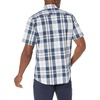 Amazon Essentials Men’s Regular-Fit Short-Sleeve Poplin Shirt, Collared, Washed(White/Navy  Large Plaid)