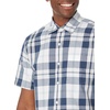 Amazon Essentials Men’s Regular-Fit Short-Sleeve Poplin Shirt, Collared, Washed(White/Navy  Large Plaid)