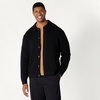 Amazon Essentials Men’s Relaxed-Fit Collared Cardigan Sweater(Black)