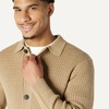 Amazon Essentials Men’s Relaxed-Fit Collared Cardigan Sweater(Camel Heather)