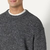 Amazon Essentials Men’s Relaxed-Fit Faux Mohair Crewneck Pullover Sweater, Ribbed, Wool Blend, Heavyweight(Charcoal Heather)