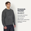 Amazon Essentials Men’s Relaxed-Fit Faux Mohair Crewneck Pullover Sweater, Ribbed, Wool Blend, Heavyweight(Charcoal Heather)