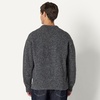 Amazon Essentials Men’s Relaxed-Fit Faux Mohair Crewneck Pullover Sweater, Ribbed, Wool Blend, Heavyweight(Charcoal Heather)
