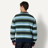 Amazon Essentials Men’s Relaxed-Fit Faux Mohair Crewneck Pullover Sweater, Ribbed, Wool Blend, Heavyweight(Navy Blue Stripe Knit)