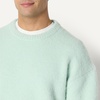 Amazon Essentials Men’s Relaxed-Fit Faux Mohair Crewneck Pullover Sweater, Ribbed, Wool Blend, Heavyweight(Pastel Green)