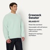 Amazon Essentials Men’s Relaxed-Fit Faux Mohair Crewneck Pullover Sweater, Ribbed, Wool Blend, Heavyweight(Pastel Green)
