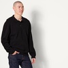 Amazon Essentials Men’s Relaxed-Fit Knit Polo Sweater(Black)