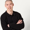 Amazon Essentials Men’s Relaxed-Fit Knit Polo Sweater(Black)