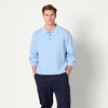 Amazon Essentials Men’s Relaxed-Fit Knit Polo Sweater(Powder Blue)