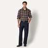 Amazon Essentials Men’s Relaxed-Fit Long-Sleeve Flannel Shirt with Button Front Closure, Spread Collar, Chest Pocket(Dark Burgundy Black Check Plaid)