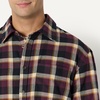 Amazon Essentials Men’s Relaxed-Fit Long-Sleeve Flannel Shirt with Button Front Closure, Spread Collar, Chest Pocket(Dark Burgundy Black Check Plaid)
