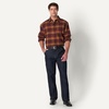 Amazon Essentials Men’s Relaxed-Fit Long-Sleeve Flannel Shirt with Button Front Closure, Spread Collar, Chest Pocket(Dark Chestnut Brown Red Simple Plaid)