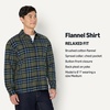 Amazon Essentials Men’s Relaxed-Fit Long-Sleeve Flannel Shirt with Button Front Closure, Spread Collar, Chest Pocket(Dark Olive Blue Simple Plaid)