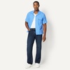Amazon Essentials Men’s Relaxed-Fit Short Sleeve Linen Blend Shirt(Blue)