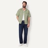 Amazon Essentials Men’s Relaxed-Fit Short Sleeve Linen Blend Shirt(Dark Sage Green)