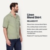 Amazon Essentials Men’s Relaxed-Fit Short Sleeve Linen Blend Shirt(Dark Sage Green)