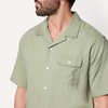 Amazon Essentials Men’s Relaxed-Fit Short Sleeve Linen Blend Shirt(Dark Sage Green)