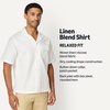 Amazon Essentials Men’s Relaxed-Fit Short Sleeve Linen Blend Shirt(White)