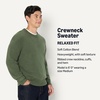 Amazon Essentials Men’s Relaxed-Fit Soft Cotton Blend Textured Crewneck Pullover Sweater, Ribbed(Dark Olive)