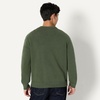 Amazon Essentials Men’s Relaxed-Fit Soft Cotton Blend Textured Crewneck Pullover Sweater, Ribbed(Dark Olive)