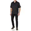 Amazon Essentials Men’s Relaxed-Fit Stain and Wrinkle-Resistant Short-Sleeve Work Shirts(Black)