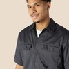 Amazon Essentials Men’s Relaxed-Fit Stain and Wrinkle-Resistant Short-Sleeve Work Shirts(Grey)