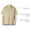 Amazon Essentials Men’s Relaxed-Fit Stain and Wrinkle-Resistant Short-Sleeve Work Shirts(Khaki Brown)