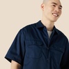 Amazon Essentials Men’s Relaxed-Fit Stain and Wrinkle-Resistant Short-Sleeve Work Shirts(Navy)