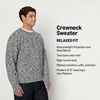 Amazon Essentials Men’s Relaxed-Fit Two-Tone Heavyweight Crewneck Pullover Sweater, Wool Blend(Black Marl)