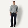 Amazon Essentials Men’s Relaxed-Fit Two-Tone Heavyweight Crewneck Pullover Sweater, Wool Blend(Black Marl)