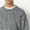 Amazon Essentials Men’s Relaxed-Fit Two-Tone Heavyweight Crewneck Pullover Sweater, Wool Blend(Black Marl)