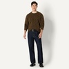 Amazon Essentials Men’s Relaxed-Fit Two-Tone Heavyweight Crewneck Pullover Sweater, Wool Blend(Dark Brown Marl)