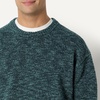 Amazon Essentials Men’s Relaxed-Fit Two-Tone Heavyweight Crewneck Pullover Sweater, Wool Blend(Dark Teal Green Marl)