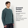 Amazon Essentials Men’s Relaxed-Fit Two-Tone Heavyweight Crewneck Pullover Sweater, Wool Blend(Dark Teal Green Marl)