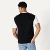Amazon Essentials Men’s Relaxed-Fit V-Neck Sweater Vest, Pullover(Black)
