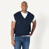 Amazon Essentials Men’s Relaxed-Fit V-Neck Sweater Vest, Pullover(Navy)