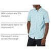 Amazon Essentials Men’s Short Sleeve Dress Shirt with Stretch, Charcoal White Vertical Stripe (Available in Big & Tall)(Aqua  Pelican Print)
