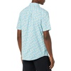 Amazon Essentials Men’s Short Sleeve Dress Shirt with Stretch, Charcoal White Vertical Stripe (Available in Big & Tall)(Aqua  Pelican Print)