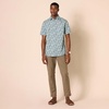 Amazon Essentials Men’s Short Sleeve Dress Shirt with Stretch, Charcoal White Vertical Stripe (Available in Big & Tall)(Blue  Sketch Floral Print)