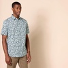 Amazon Essentials Men’s Short Sleeve Dress Shirt with Stretch, Charcoal White Vertical Stripe (Available in Big & Tall)(Blue  Sketch Floral Print)
