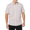 Amazon Essentials Men’s Short Sleeve Dress Shirt with Stretch, Charcoal White Vertical Stripe (Available in Big & Tall)(Lavender  Palm Frond)