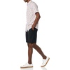 Amazon Essentials Men’s Short Sleeve Dress Shirt with Stretch, Charcoal White Vertical Stripe (Available in Big & Tall)(Lavender  Palm Frond)