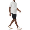 Amazon Essentials Men’s Short Sleeve Dress Shirt with Stretch, Charcoal White Vertical Stripe (Available in Big & Tall)(Light Blue  Bird Print)